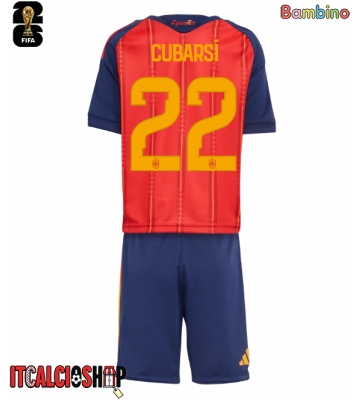 Spagna Pau Cubarsi #22 Prima Maglia Bambino Mondiali 2026 Manica Corta (+ Pantaloni corti)